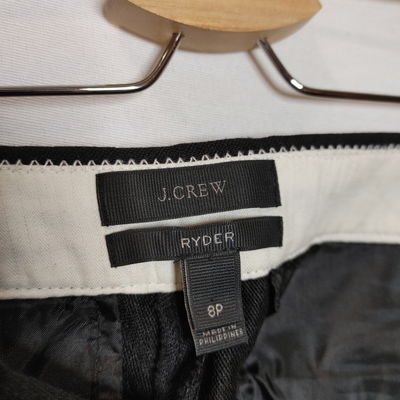 J. Crew Ryder Slim Trouser Pants Ankle Style C2759 Black Charcoal Gray 8P Strech - Picture 8 of 10